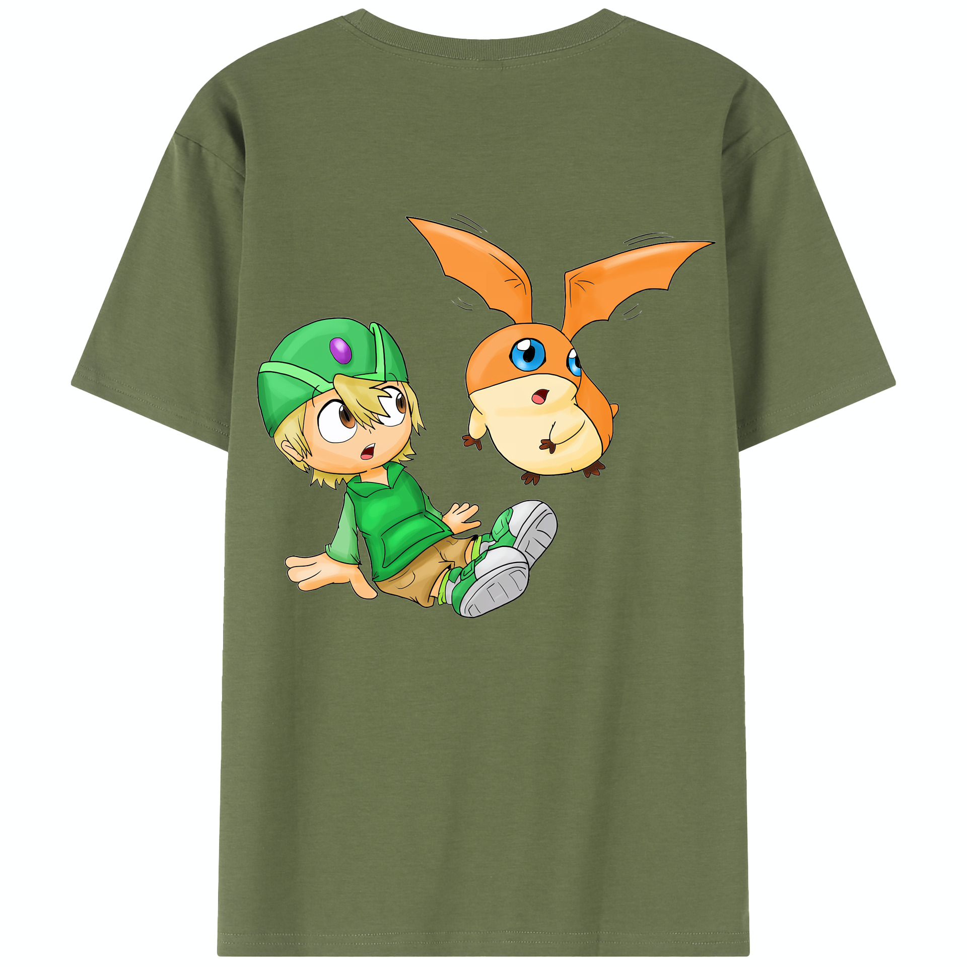 （画像用） Digimon デジタルモンスター/デジモン 綿100％半袖Tシャツ（背面プリント）